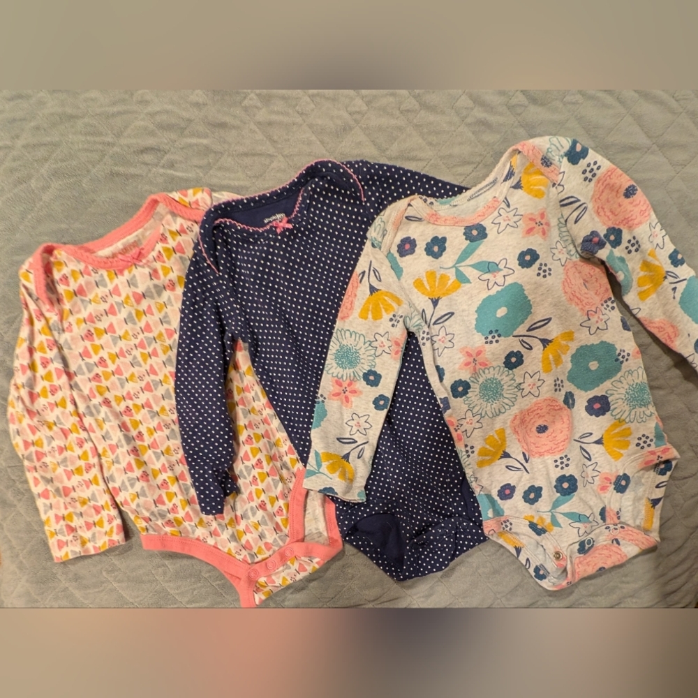Carter's 18M Multicolor Long Sleeve Bodysuits